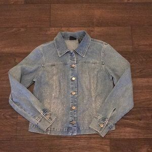 Jean jacket with silver glitter